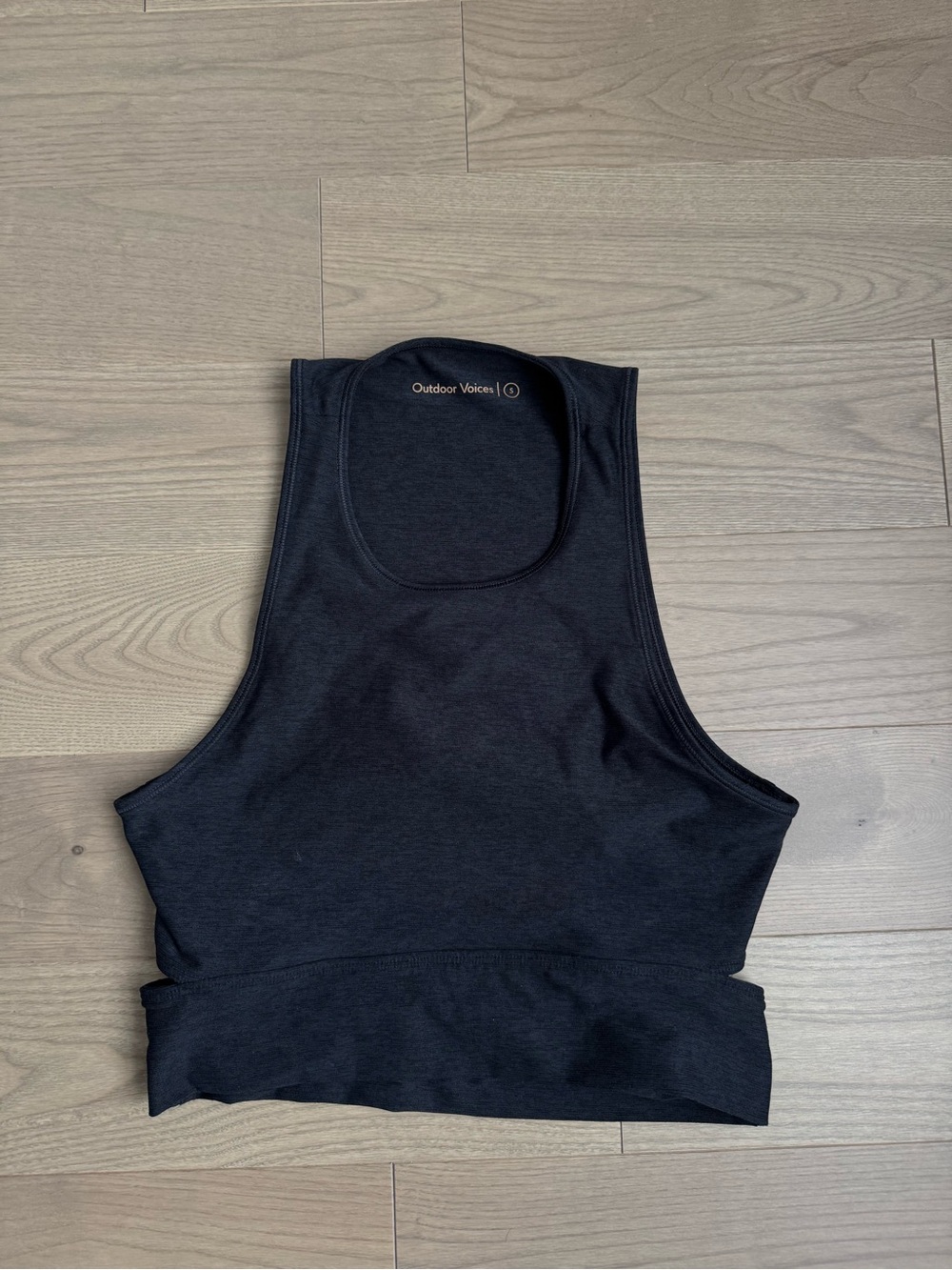 Outdoor Voices Black High-Neck Cropped Tank